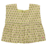 Kamari Top | Green Prairie Block Print