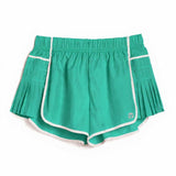 Dolphin Pleat Short - Teal/White | Tractr
