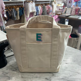 Handy Open Embroidered Tote | Initial