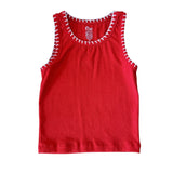 Red + White Stitch Tank