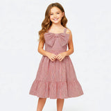 Stripe Strappy Dress with Bow