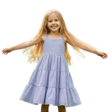 Blue Stripe Tiered Dress | Tweenstyle