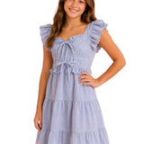Gingham Bows Dress | Peach Love