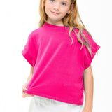 Open Back Boxy Tee | Dark Pink
