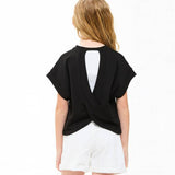 Open Back Boxy Tee | Black