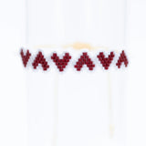 Sweet Caroline Maroon Hearts Bracelet