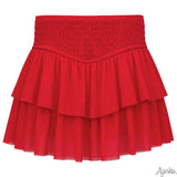 Smocked Skort | Red
