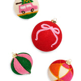Merry & Bright Bows Set of 4 Ornaments | Shiraleah