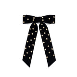 Black Velvet Rhinestone Bow Clip