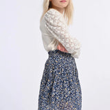 Navy + Gold Leaf Skirt