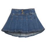 Pleated Denim Mini Skirt | Bisby
