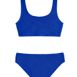 Fay Crinkle Tankini Bikini - Blue | Limeapple