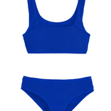 Fay Crinkle Tankini Bikini - Blue | Limeapple