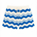 Eliora Crochet Knit Shorts - Blue | Limeapple