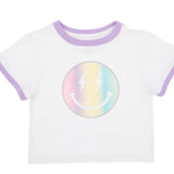 Glitter Pastel Rainbow Smiley Tee | Azarhia