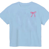 Pink Glitter Bow Tee | Azarhia