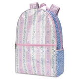 Pink Floral Stripe Backpack