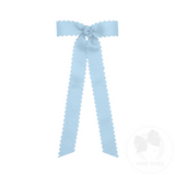 Scalloped Edge Bow with Tails | Blue