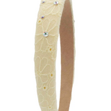 Crystallized Padded Eyelet Headband | Yellow