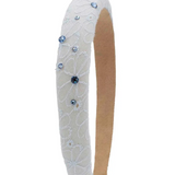Crystallized Padded Eyelet Headband | Blue