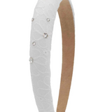 Crystallized Padded Eyelet Headband | White