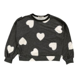 White Fuzzy Hearts Pullover | T2Love