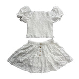 Eyelet Smocked Top & Skirt Set