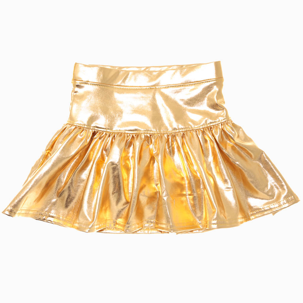 Metallic Skort in Gold