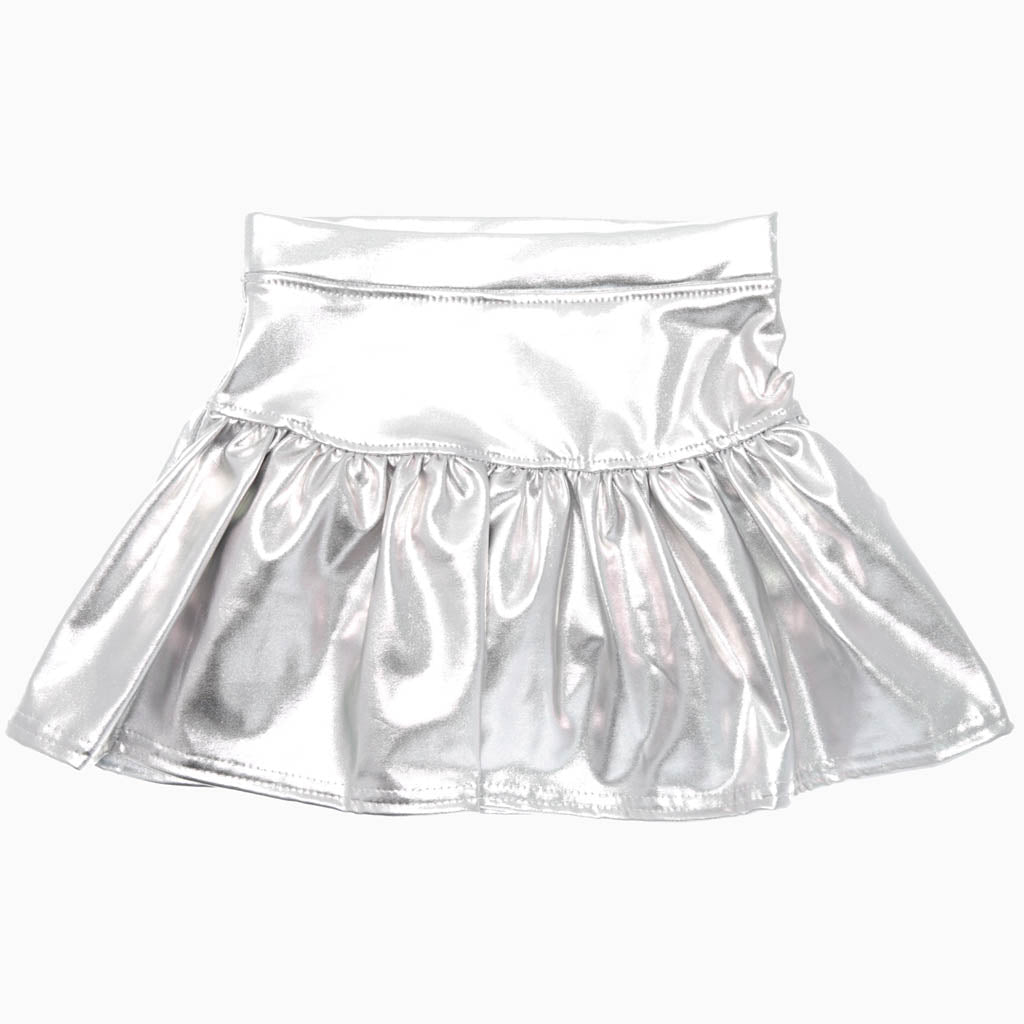 Metallic Skort in Silver