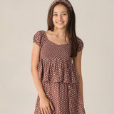 Flutter Top | Chocolate Polka Dot