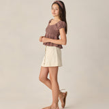 Flutter Top | Chocolate Polka Dot