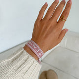 Pink WWJD Embroidered Bracelet