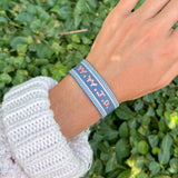 Blue WWJD Embroidered Bracelet