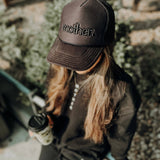 Black on Black Mother Embroidered Trucker Hat