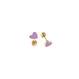 Enamel Heart Stud
