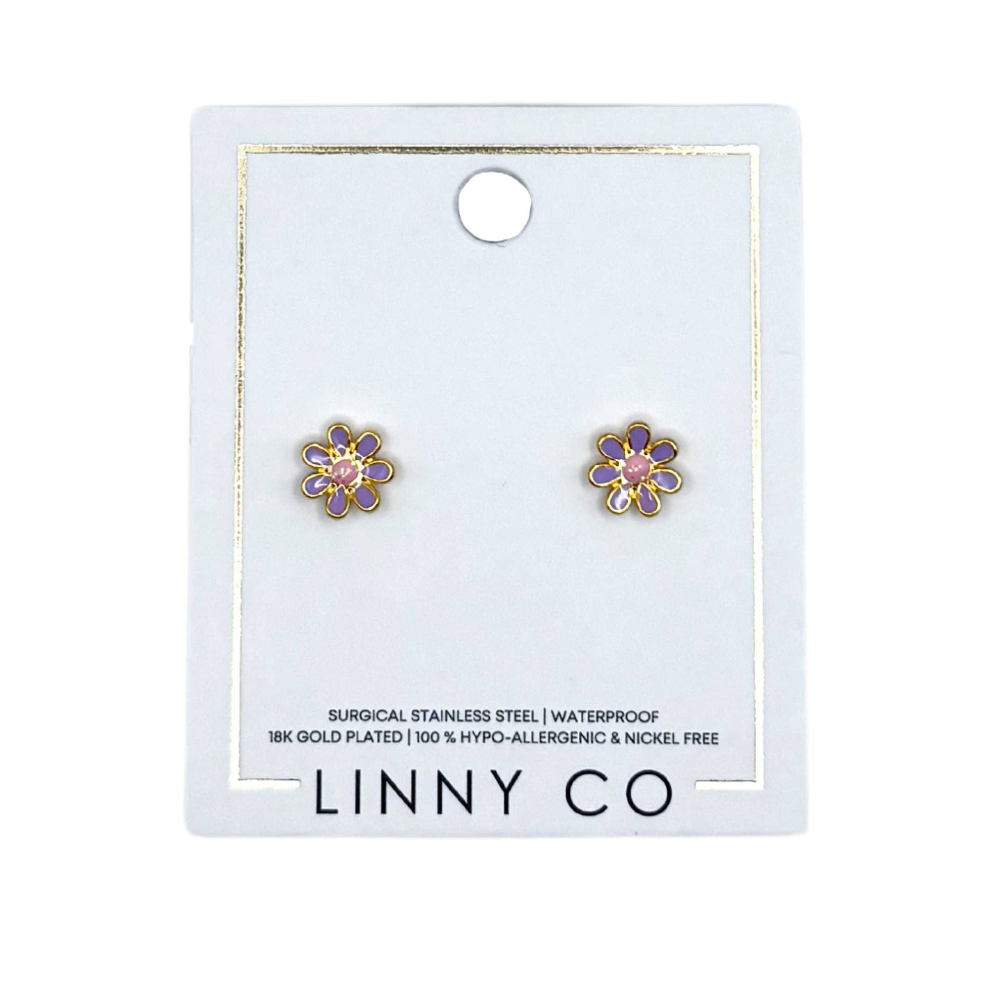 Elsie Purple Flower Stud