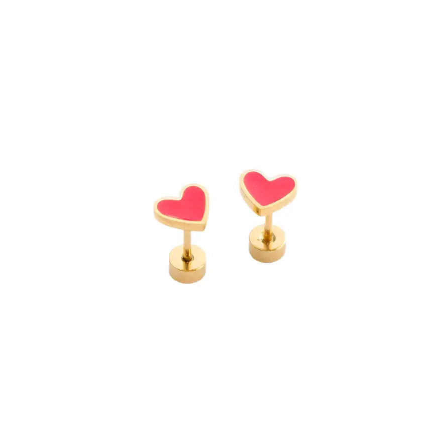Enamel Heart Stud