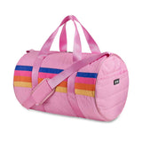 Pink Retro Stripe Duffle Bag