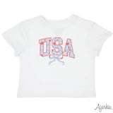Floral USA Boxy Tee | Azarhia