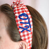 Gingham Pearl Headband