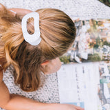Medium Flat Hair Clip | Coconut White