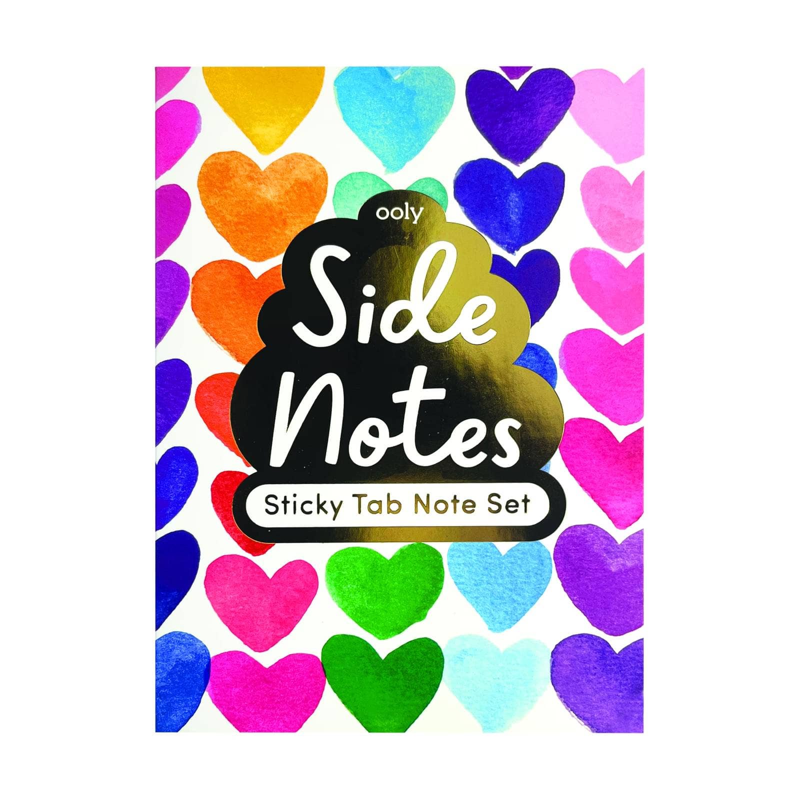 Side Notes Sticky Notes Tab Sets - Rainbow Hearts