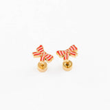 Striped Bow Stud