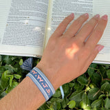 Blue WWJD Embroidered Bracelet