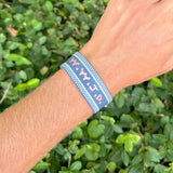 Blue WWJD Embroidered Bracelet