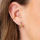 Mixed Metal Twisted Hoop