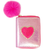 Shiny Heart Patch Wallet | Hot Pink