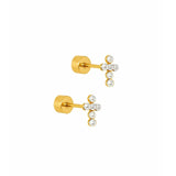 Clara Cross Pearl Earrings