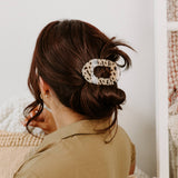 Medium Flat Hair Clip | Blonde Tortoise