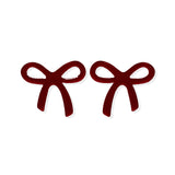 Kylie Bow Earrings - Maroon